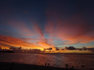 12-7グアム　タモン湾の夕陽